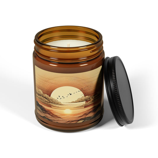 Scented Soy Candle - Amber Jar - Sunset Serenity