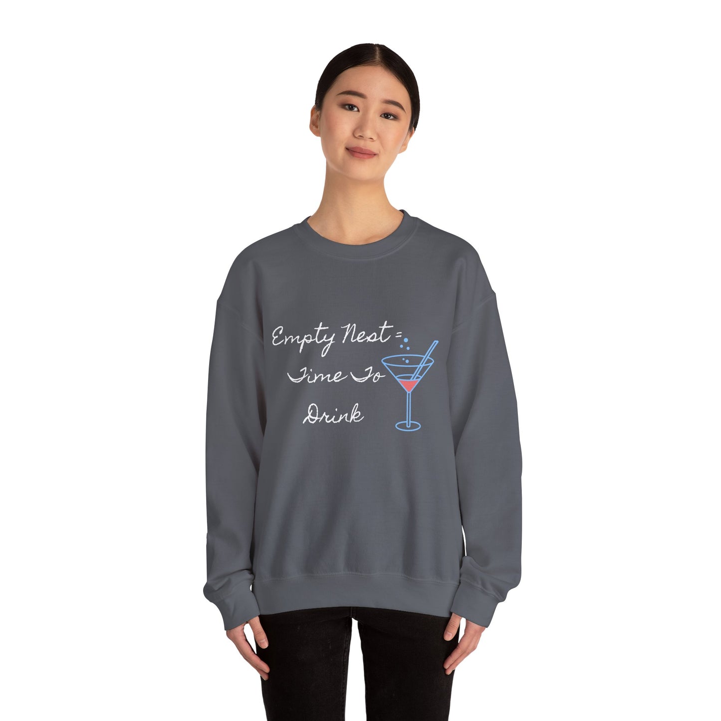 Crewneck Sweatshirt for Empty Nester, Retro Cocktail D,rink Lovers