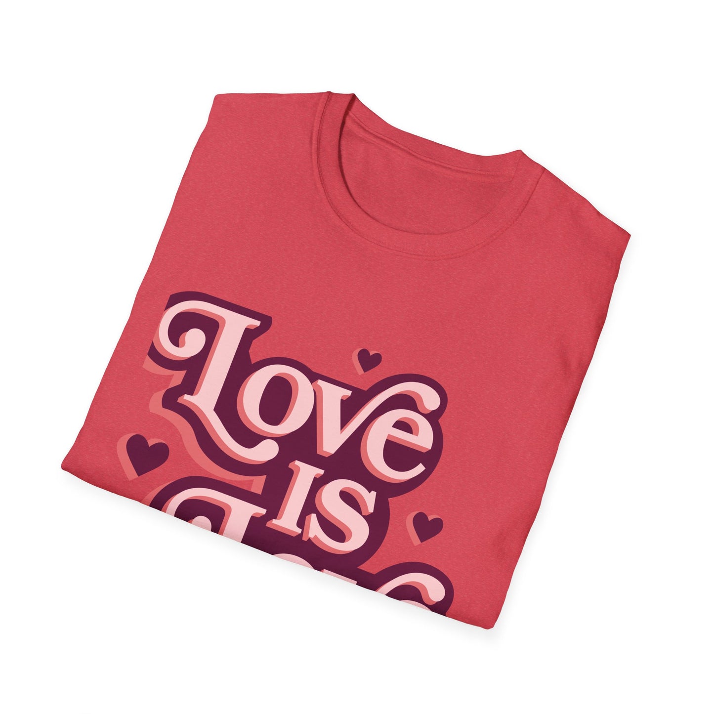 Love is Love Unisex Softstyle T-Shirt, Pride Apparel, LGBTQ+ Gift, Casual Wear, Heartfelt Statement Tee, Everyday Comfort Shirt