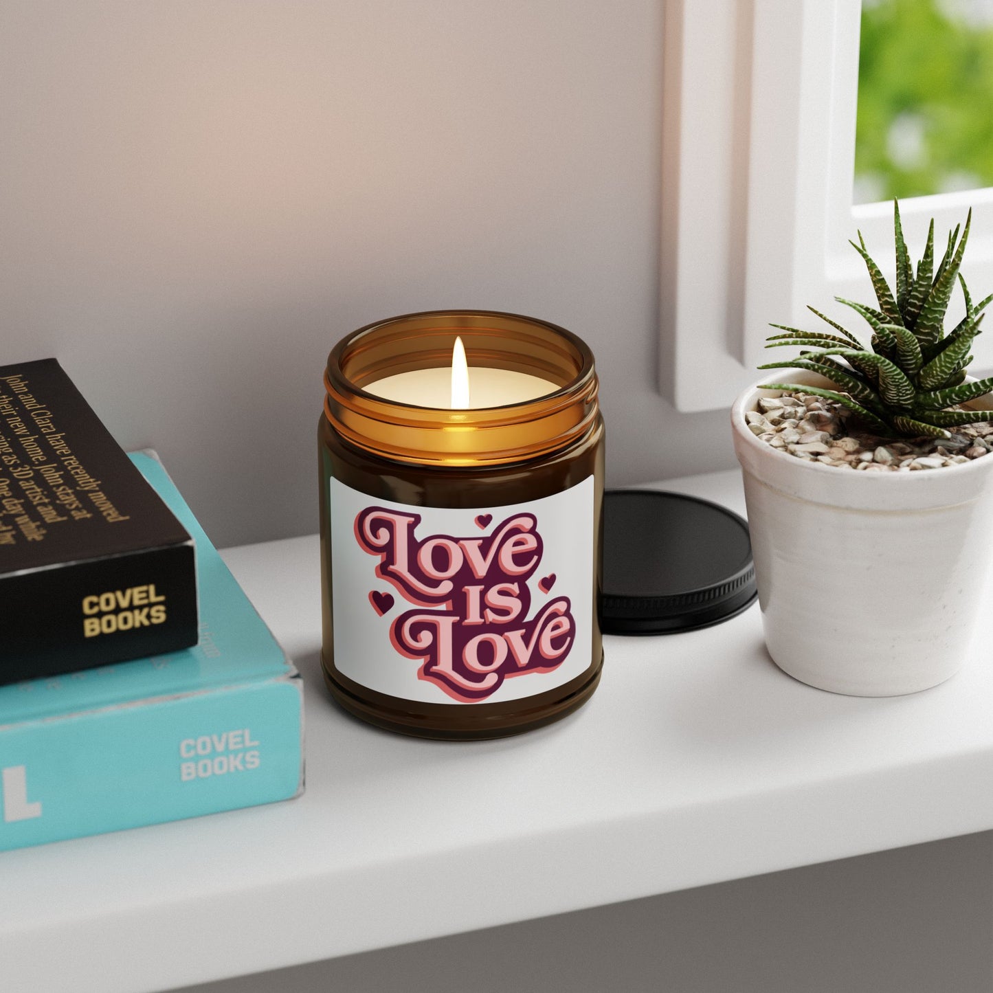 Love is Love Scented Candle | Romantic Gift, Home Decor, Self-Care, Wedding Favor, LGBTQ+ Support - Valentines Day
