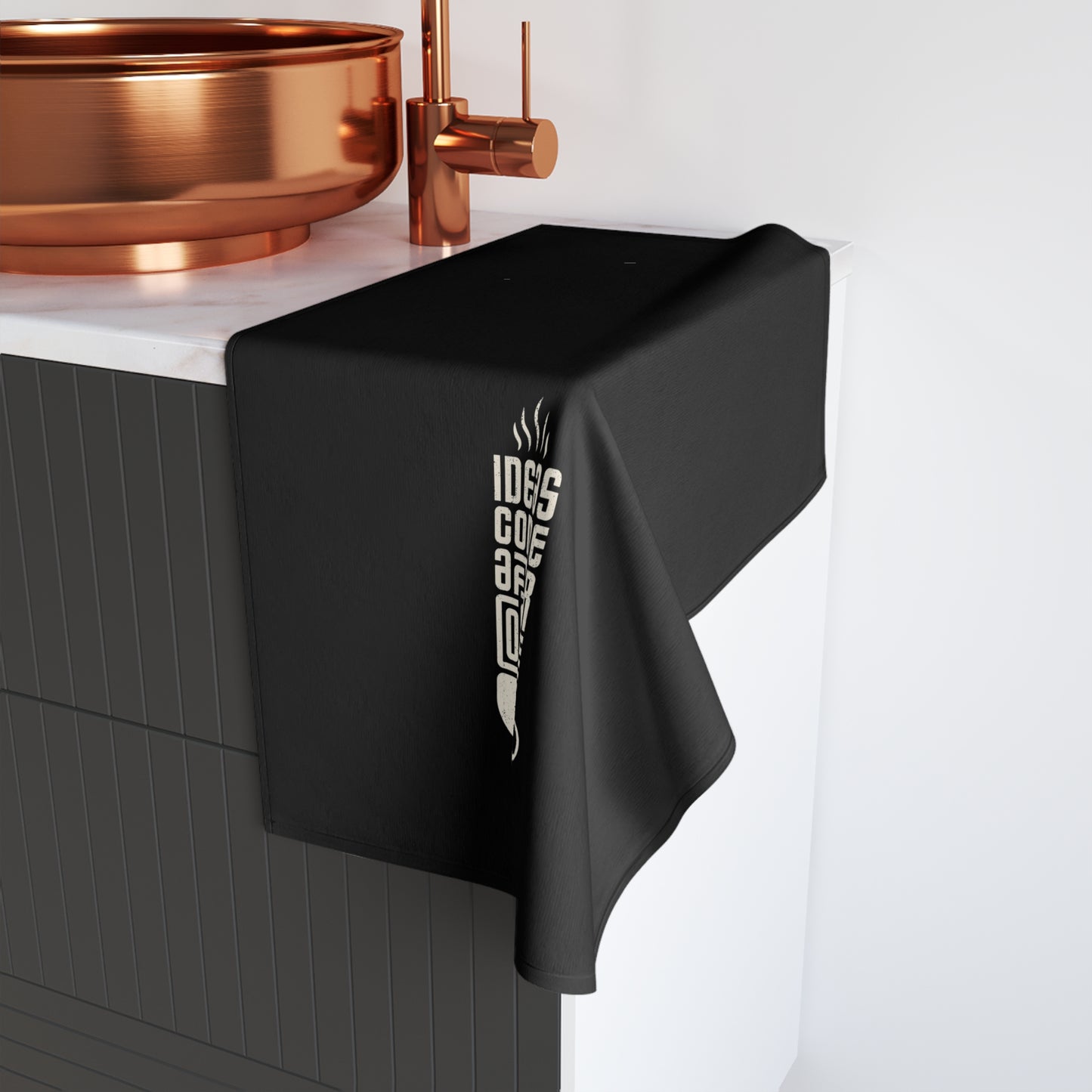 Coffee-Inspired Hand Towel for Creative Spaces, Kitchen Decor, Gift for Coffee Lovers, Unique Home Accessory, Funny Kitchen Towel