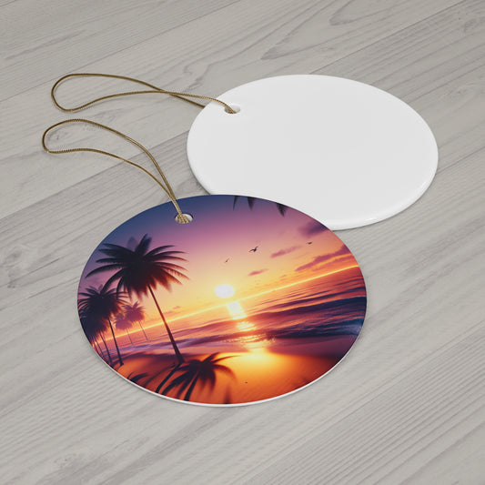 Ceramic Ornament - Tropical Sunset