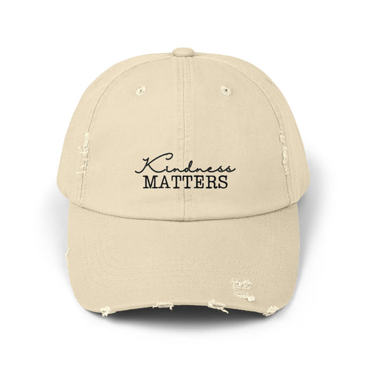 Unisex Distressed Cap - Kindness Matters Vintage Hat