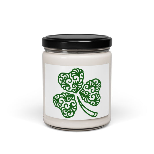Lucky Clover Scented Soy Candle, St. Patrick's Day Gift, Home Decor, Eco-Friendly Candle, Green Decor, Relaxation