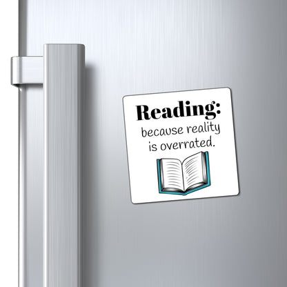Reading Magnet | Funny Reading, Book Lover Gift | Quirky Kitchen Decor | Literary Humor | Gift for Readers, Students