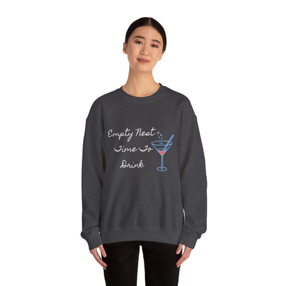 Crewneck Sweatshirt for Empty Nester, Retro Cocktail D,rink Lovers