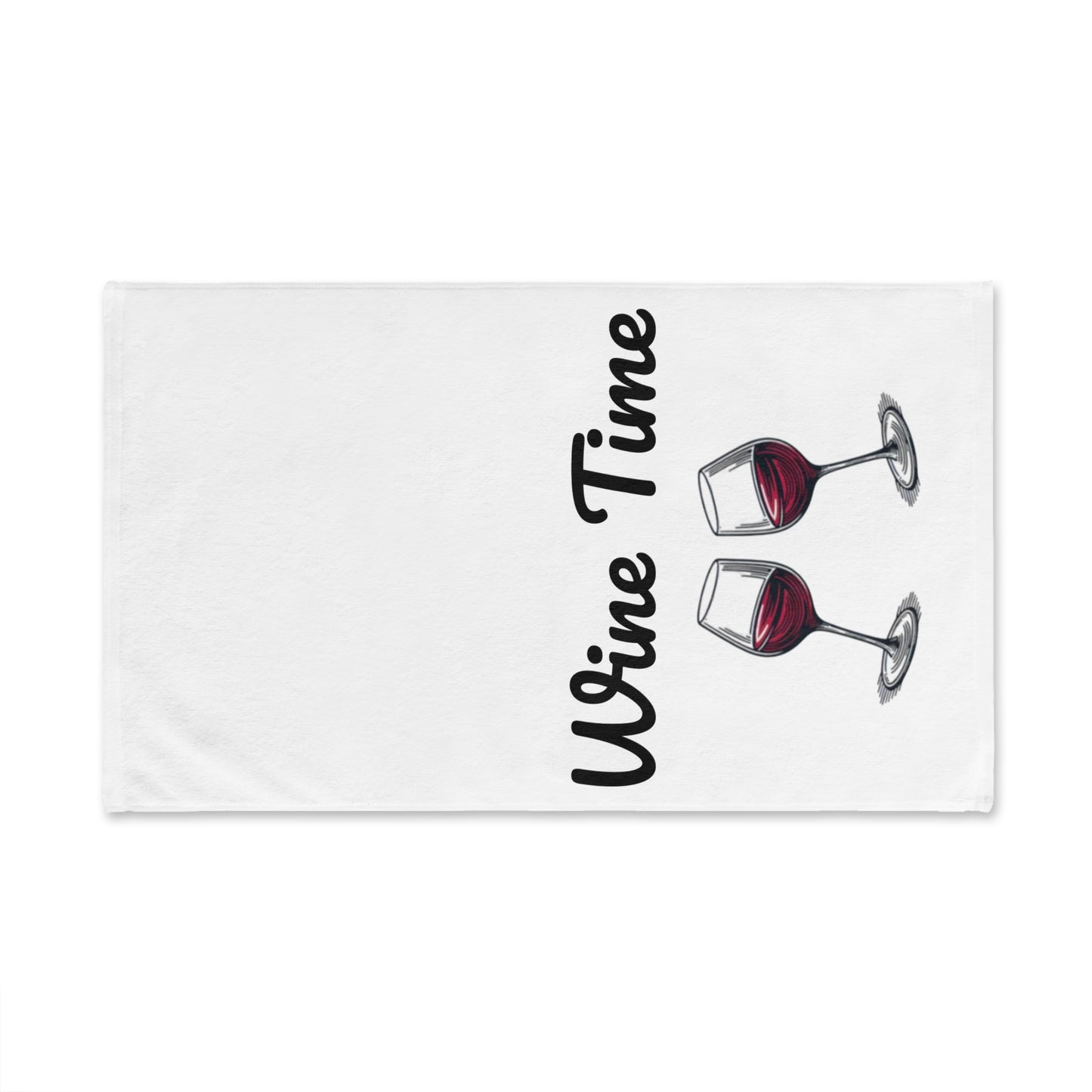 Wine Time Hand Towel - Fun Kitchen Decor, Wine Lovers, Housewarming Present, Bar Accessory, Cozy Home, Kitchen Towel