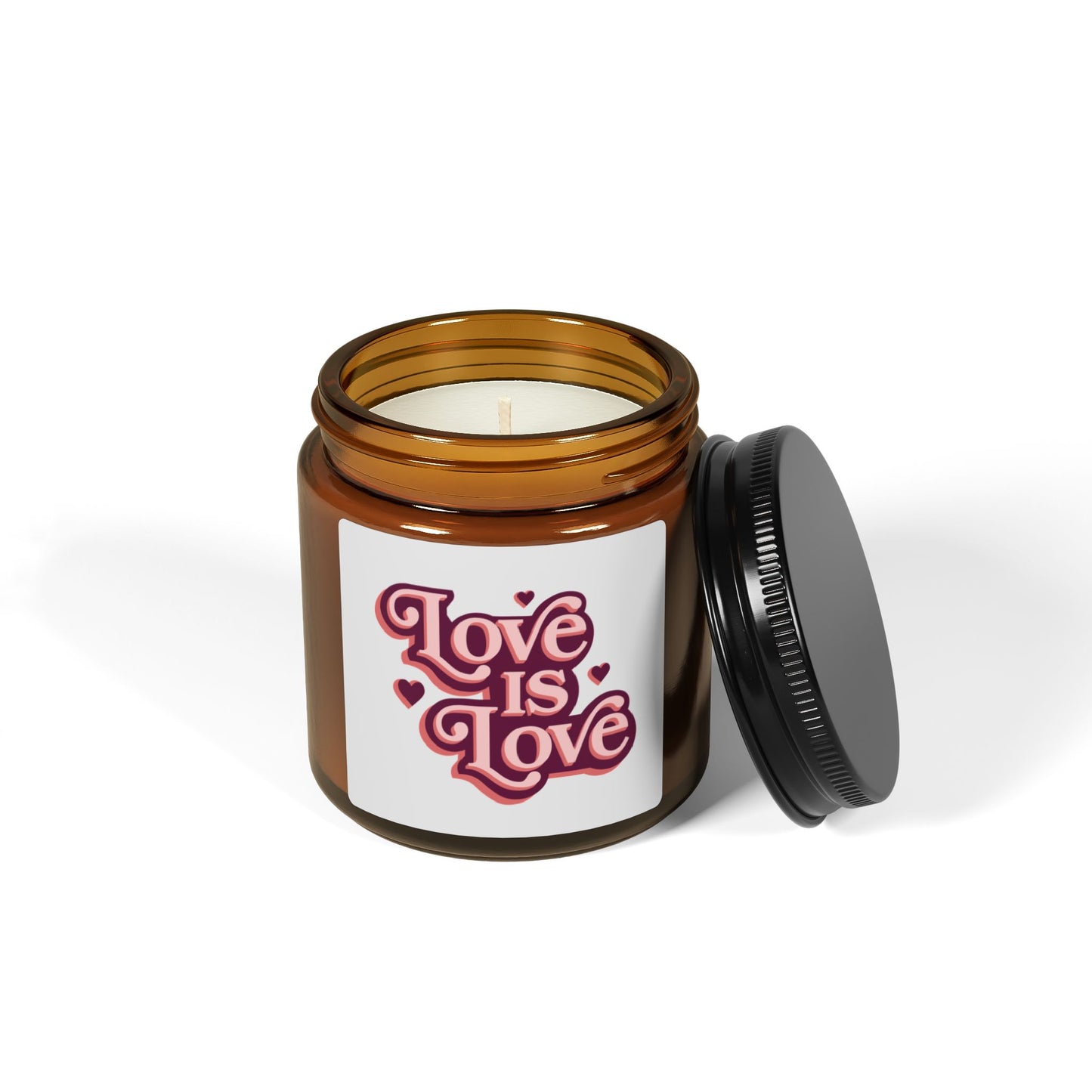 Love is Love Scented Candle | Romantic Gift, Home Decor, Self-Care, Wedding Favor, LGBTQ+ Support - Valentines Day