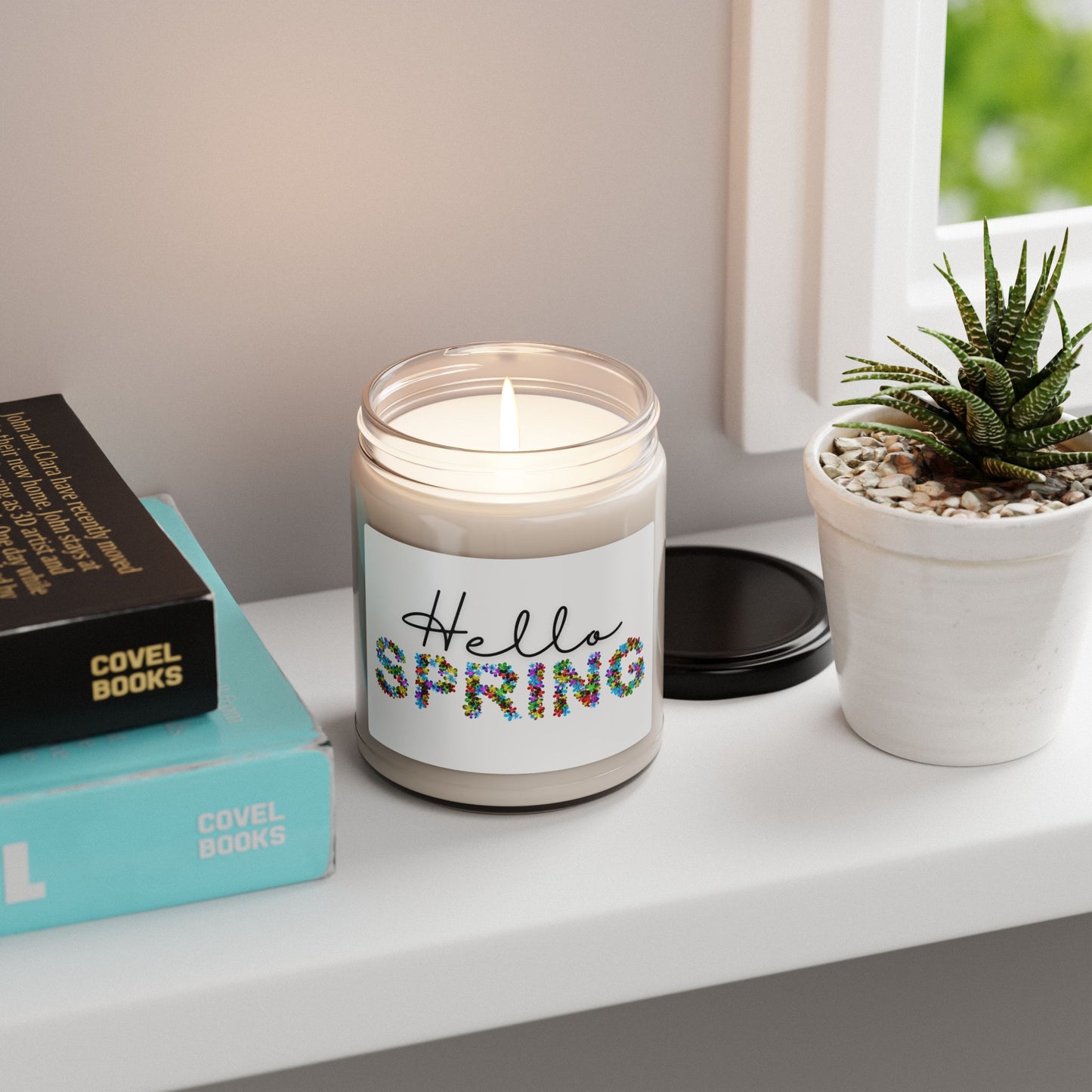 Hello Spring Scented Soy Candle, 9oz | Eco-Friendly Candle, Spring Decor, Gift for Her, Aromatherapy Candle, Home Fragrance