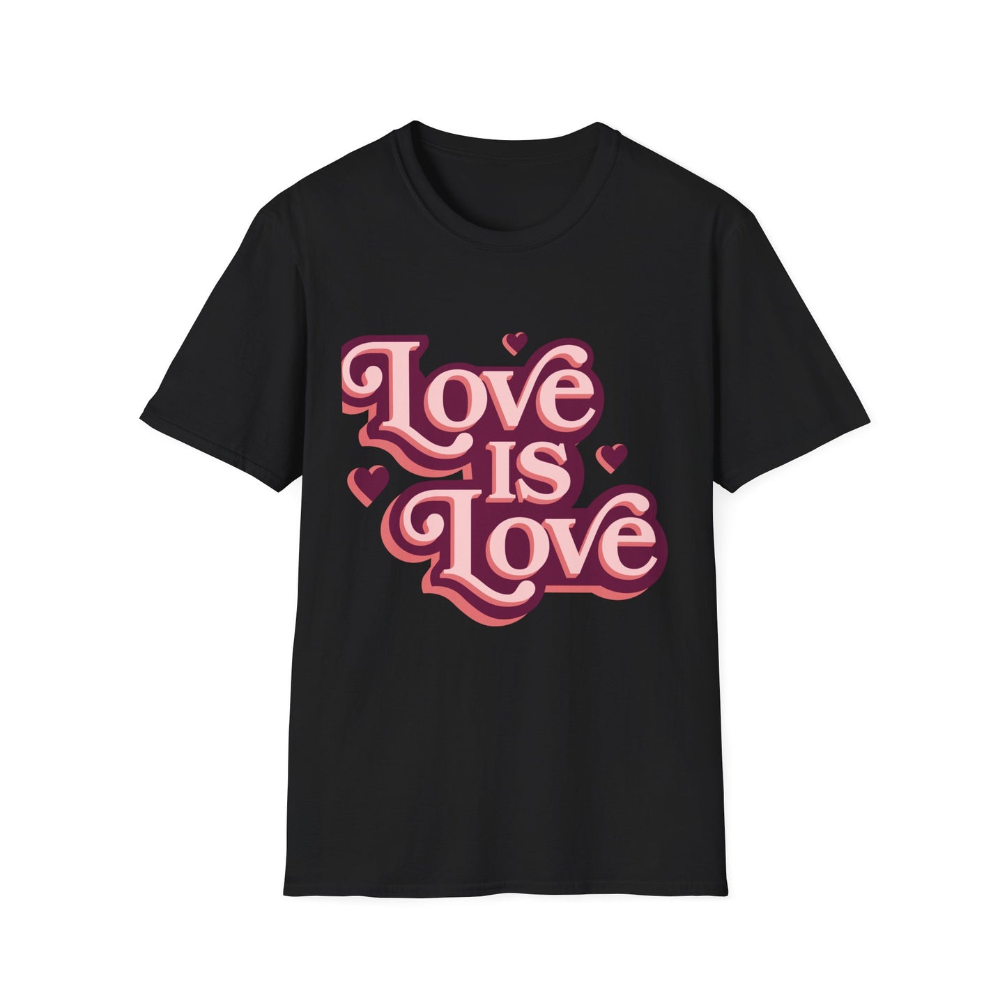 Love is Love Unisex Softstyle T-Shirt, Pride Apparel, LGBTQ+ Gift, Casual Wear, Heartfelt Statement Tee, Everyday Comfort Shirt