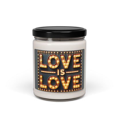 Love is Love Scented Soy Candle, 9oz | Romantic Gift, LGBTQ+ Pride Candle, Home Decor, Self-Care Treat, Anti-Stress Candle, Valentines Day