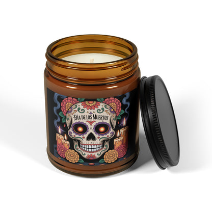 Dia de los Muertos Scented Soy Candle, Unique Home Decor, Halloween Decoration, Skull, Day of the Dead