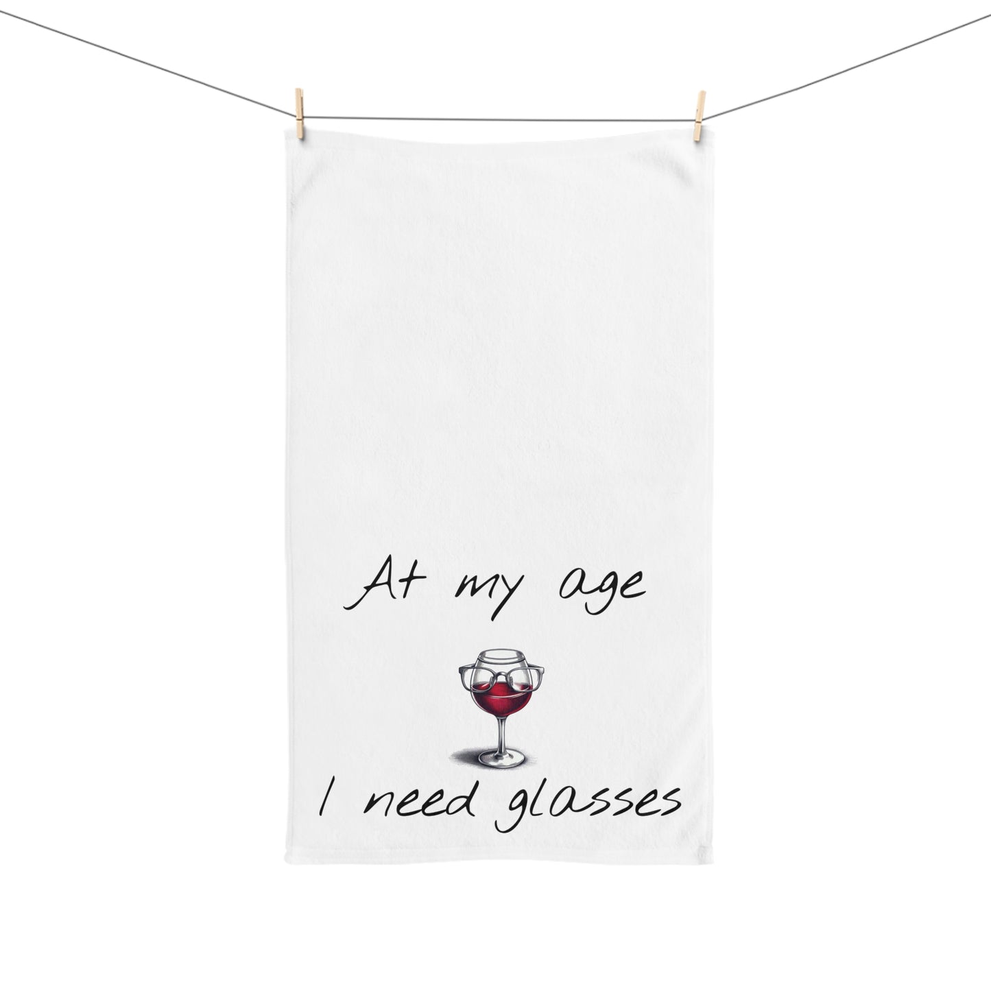 Wine-Themed Hand Towel for Aging Humor, Kitchen Towel, Gift for Wine Lovers, Funny, Home Decor