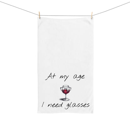 Wine-Themed Hand Towel for Aging Humor, Kitchen Towel, Gift for Wine Lovers, Funny, Home Decor