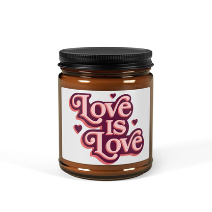 Love is Love Scented Candle | Romantic Gift, Home Decor, Self-Care, Wedding Favor, LGBTQ+ Support - Valentines Day