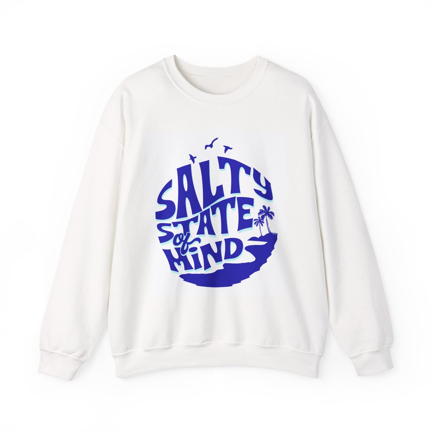 Cozy Salty State of Mind Sweatshirt, Unisex Crewneck Sweater, Beach Vibe Apparel, Gift for Ocean Lovers, Relaxed Casual Wear