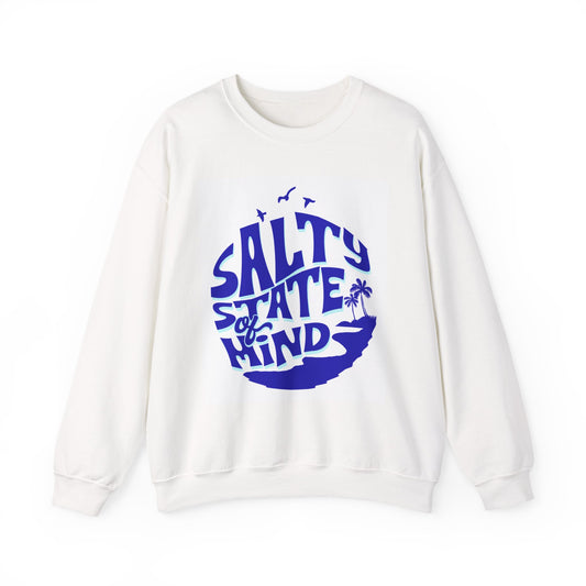 Cozy Salty State of Mind Sweatshirt, Unisex Crewneck Sweater, Beach Vibe Apparel, Gift for Ocean Lovers, Relaxed Casual Wear