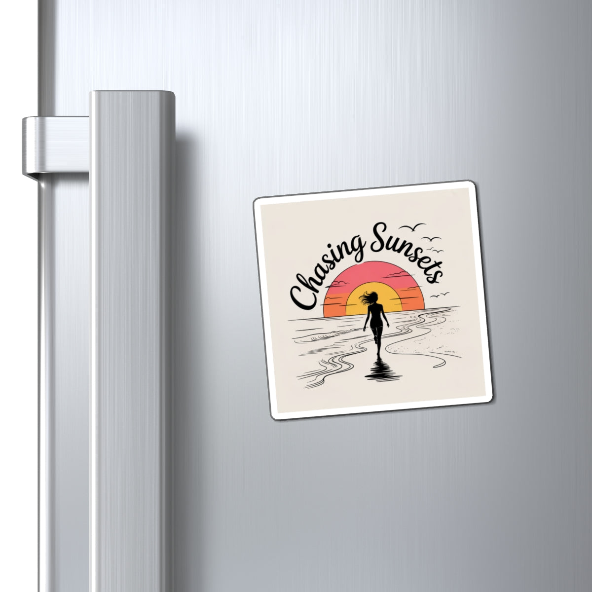 Sunset Chaser Magnet, Ocean Decor, Summer Vibes, Beach Lover, Home and Kitchen Art