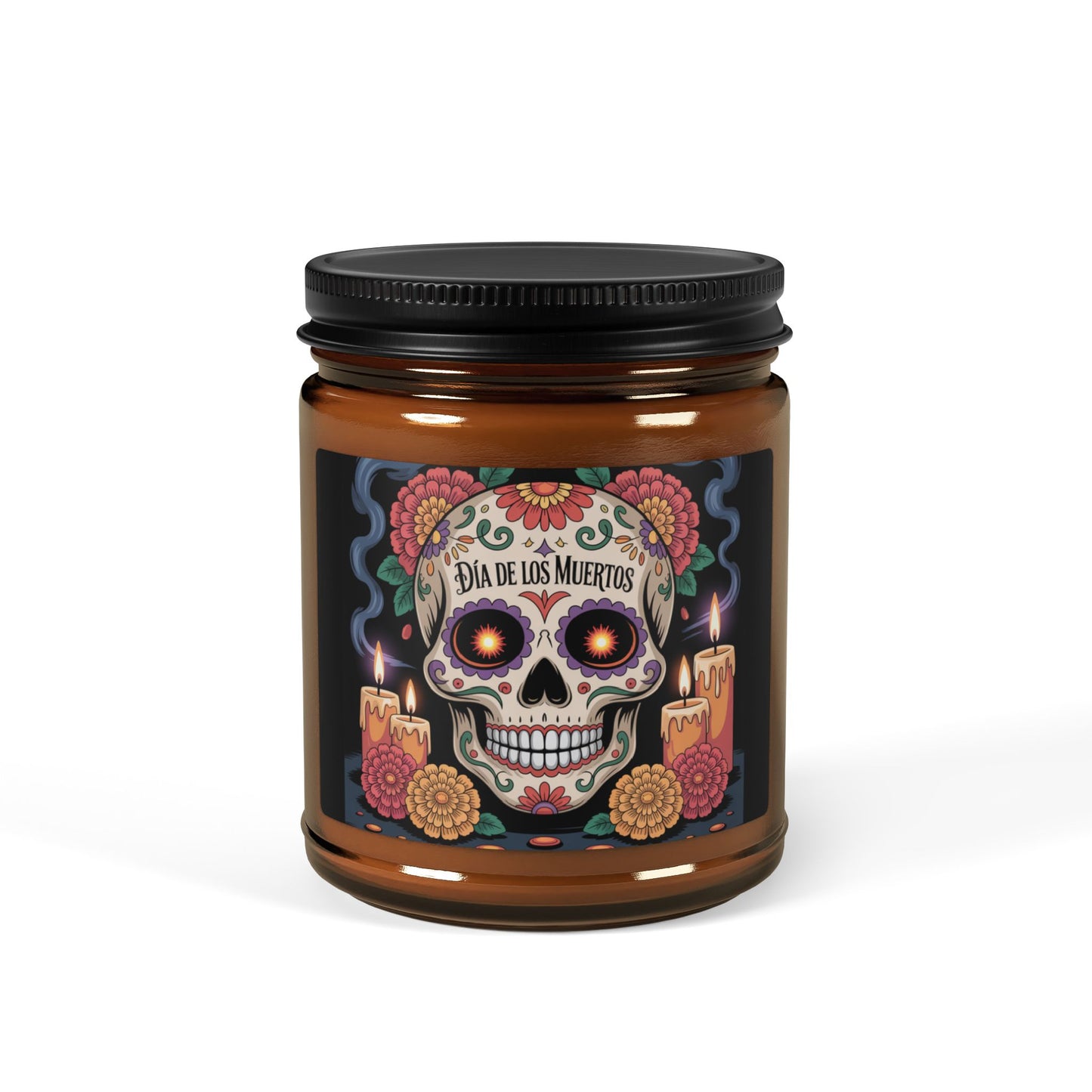 Dia de los Muertos Scented Soy Candle, Unique Home Decor, Halloween Decoration, Skull, Day of the Dead