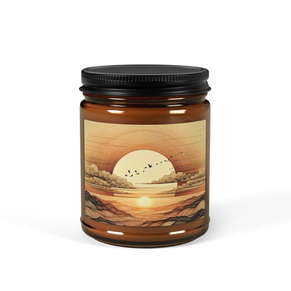 Scented Soy Candle - Amber Jar - Sunset Serenity