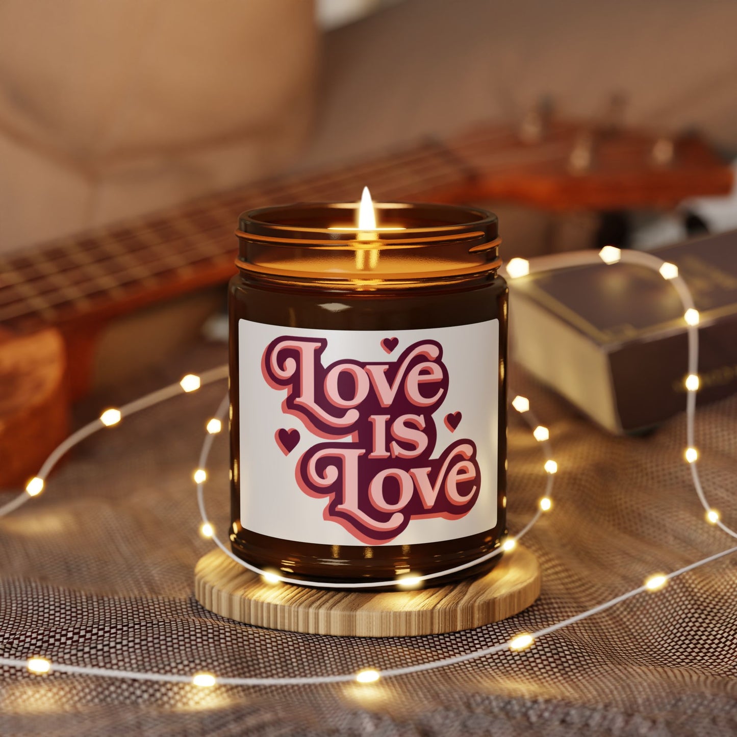 Love is Love Scented Candle | Romantic Gift, Home Decor, Self-Care, Wedding Favor, LGBTQ+ Support - Valentines Day