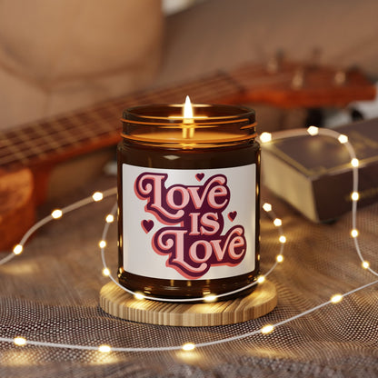 Love is Love Scented Candle | Romantic Gift, Home Decor, Self-Care, Wedding Favor, LGBTQ+ Support - Valentines Day
