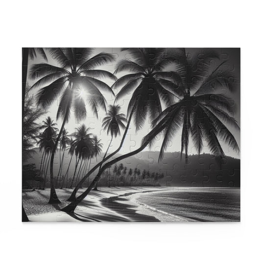 Puzzle - 120 Piece | Beach with Palm Trees