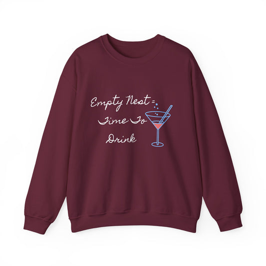 Crewneck Sweatshirt for Empty Nester, Retro Cocktail D,rink Lovers