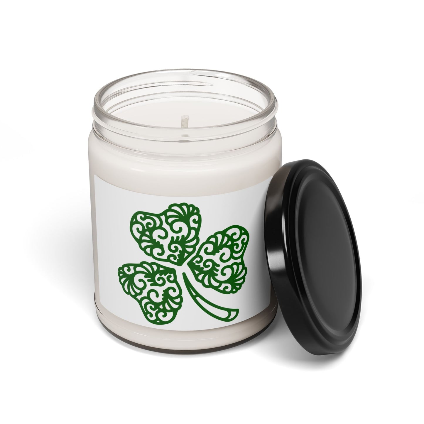 Lucky Clover Scented Soy Candle, St. Patrick's Day Gift, Home Decor, Eco-Friendly Candle, Green Decor, Relaxation