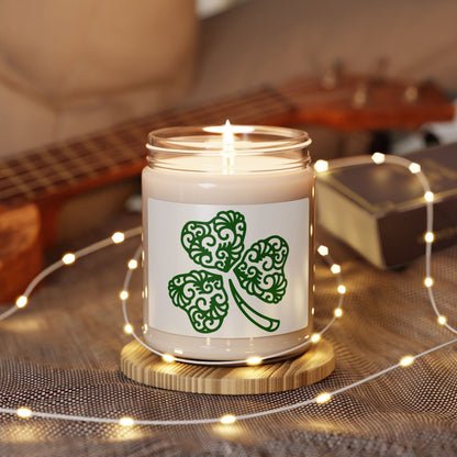 Lucky Clover Scented Soy Candle, St. Patrick's Day Gift, Home Decor, Eco-Friendly Candle, Green Decor, Relaxation