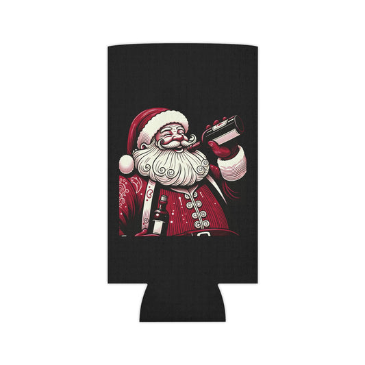 Festive Santa Koozie Can Cooler, Holiday Drink Holder, Christmas Gift, Party Accessory, Beer Hugger, Santa Mug