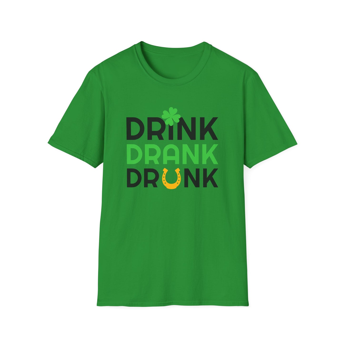 Funny St. Patrick's Day T-Shirt - Drink Drank Drunk Tee, Unisex Casual Wear, Party Top, Gift for Leprechaun Lovers, Celebration Shirt