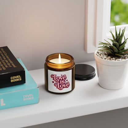 Love is Love Scented Candle | Romantic Gift, Home Decor, Self-Care, Wedding Favor, LGBTQ+ Support - Valentines Day