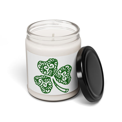 Lucky Clover Scented Soy Candle, St. Patrick's Day Gift, Home Decor, Eco-Friendly Candle, Green Decor, Relaxation