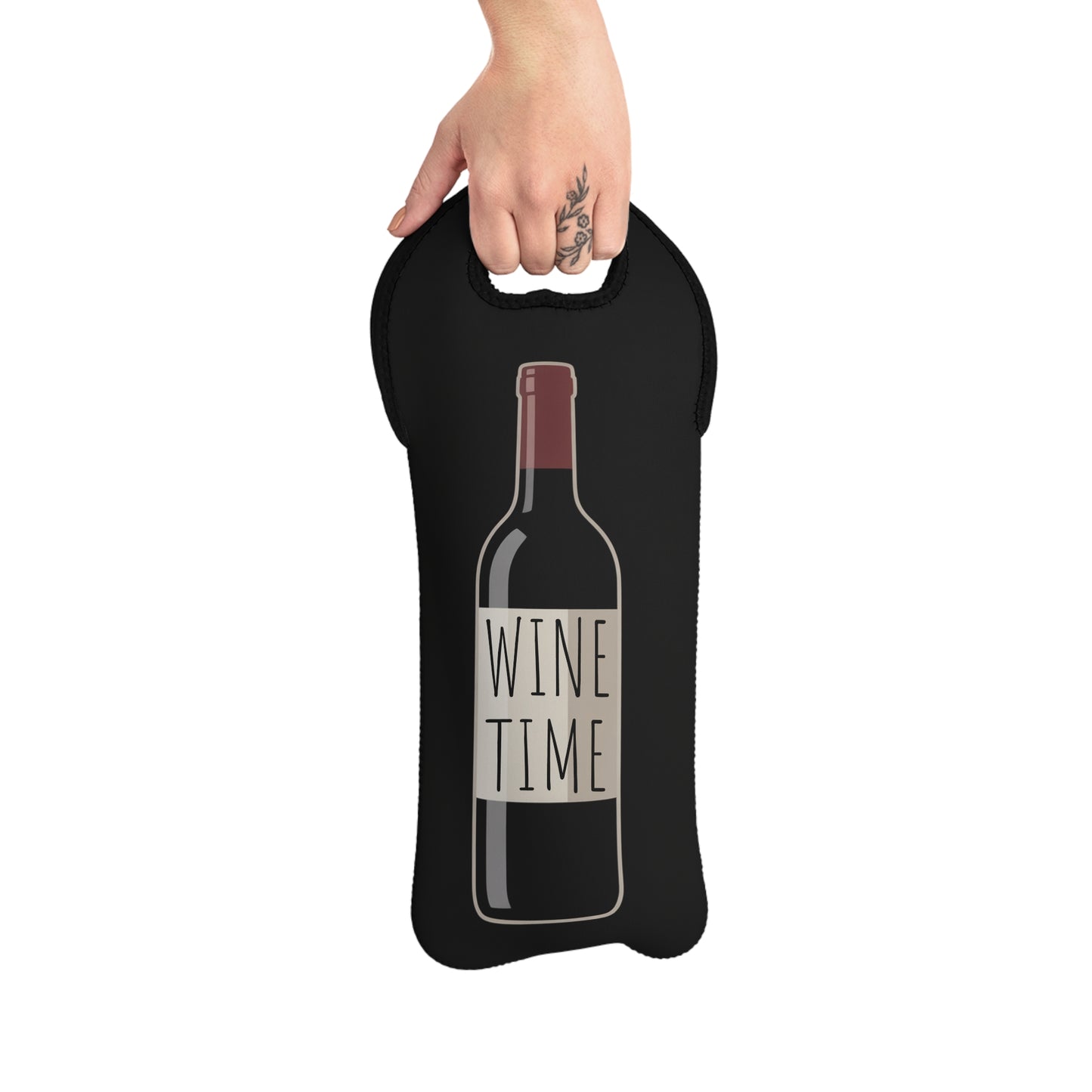 Wine Tote Bag - Perfect for Parties and Wine Lovers, Wine Time Design, Wine Accessory, Gift for Hostess, Outdoor Events