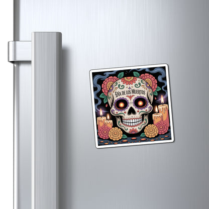 Dia de los Muertos Magnet, Sugar Skull Fridge Decor, Halloween Decoration, Day of the Dead