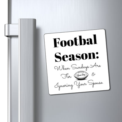Football Season Magnet: Perfect for Game Day, Sports Lovers, Football Fans, Home Decor, Funny for Him & Her