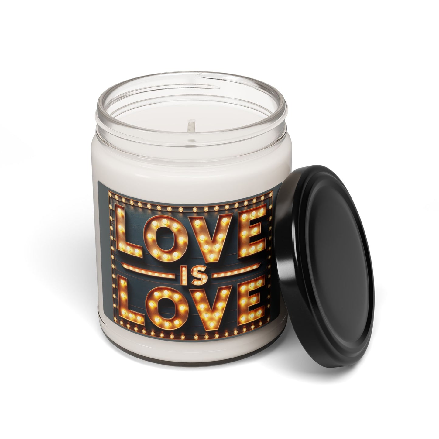 Love is Love Scented Soy Candle, 9oz | Romantic Gift, LGBTQ+ Pride Candle, Home Decor, Self-Care Treat, Anti-Stress Candle, Valentines Day