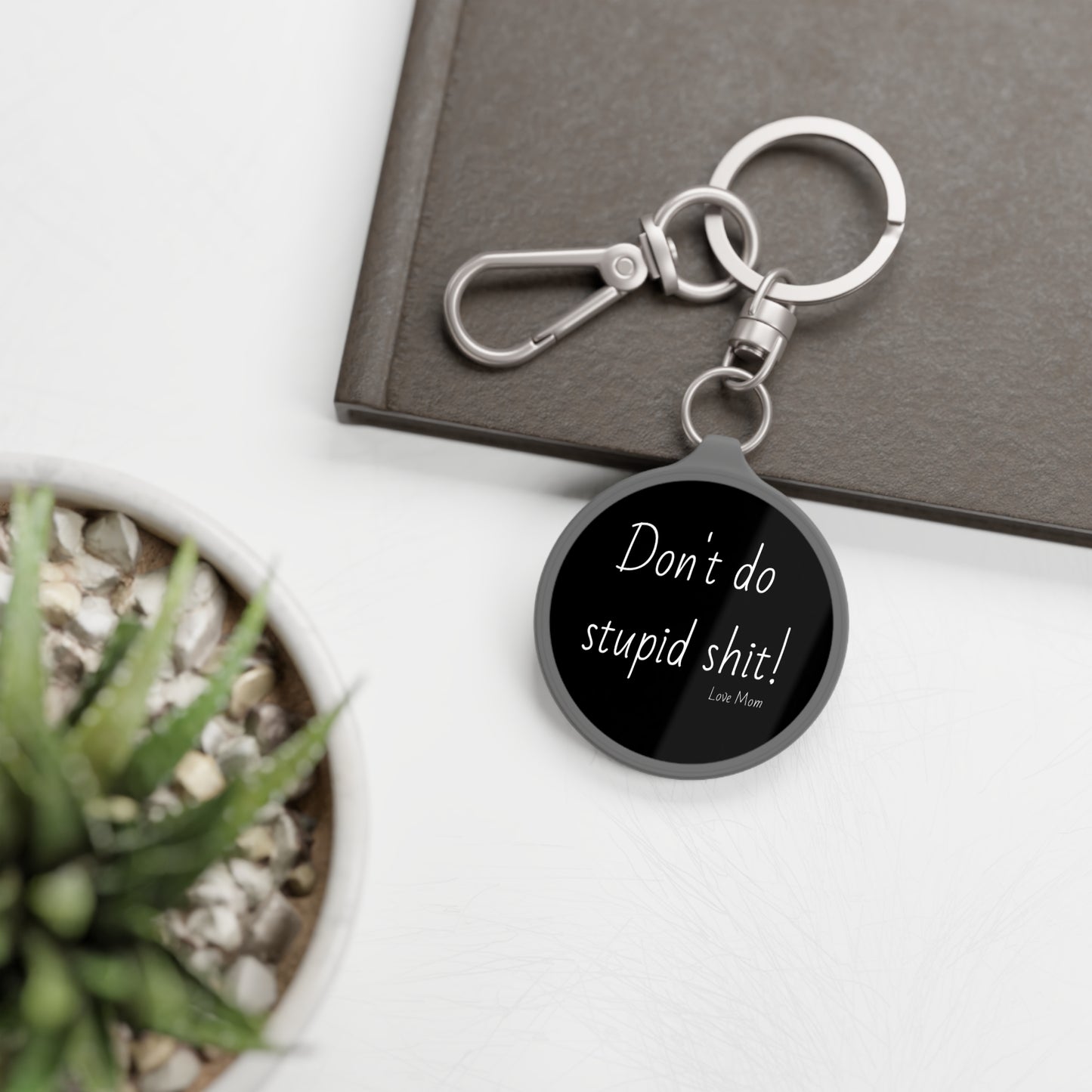 Funny Keyring Tag - 'Don't Do Stupid Shit!' - Humorous Gift for Kids, Teens & Moms