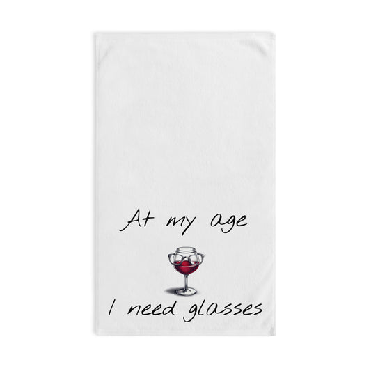 Wine-Themed Hand Towel for Aging Humor, Kitchen Towel, Gift for Wine Lovers, Funny, Home Decor