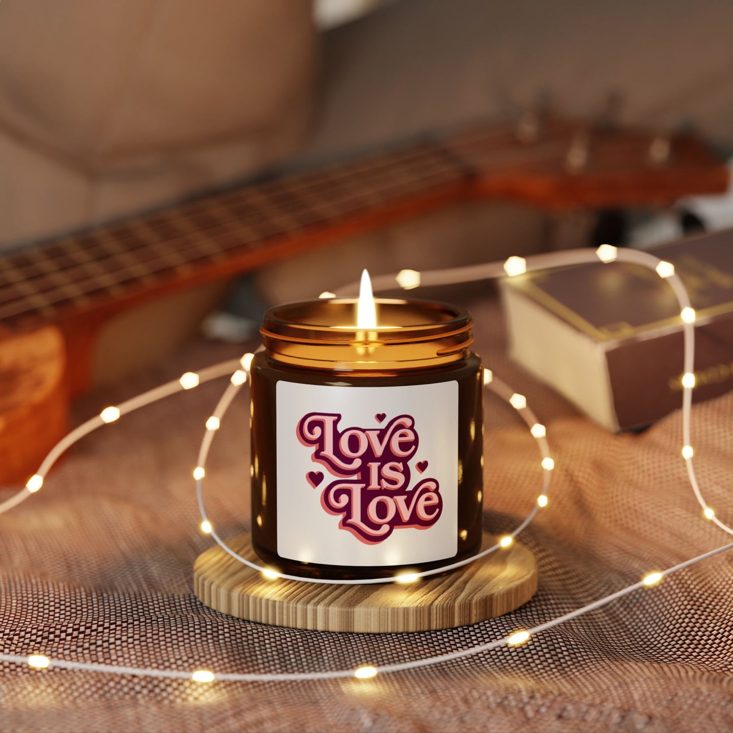 Love is Love Scented Candle | Romantic Gift, Home Decor, Self-Care, Wedding Favor, LGBTQ+ Support - Valentines Day