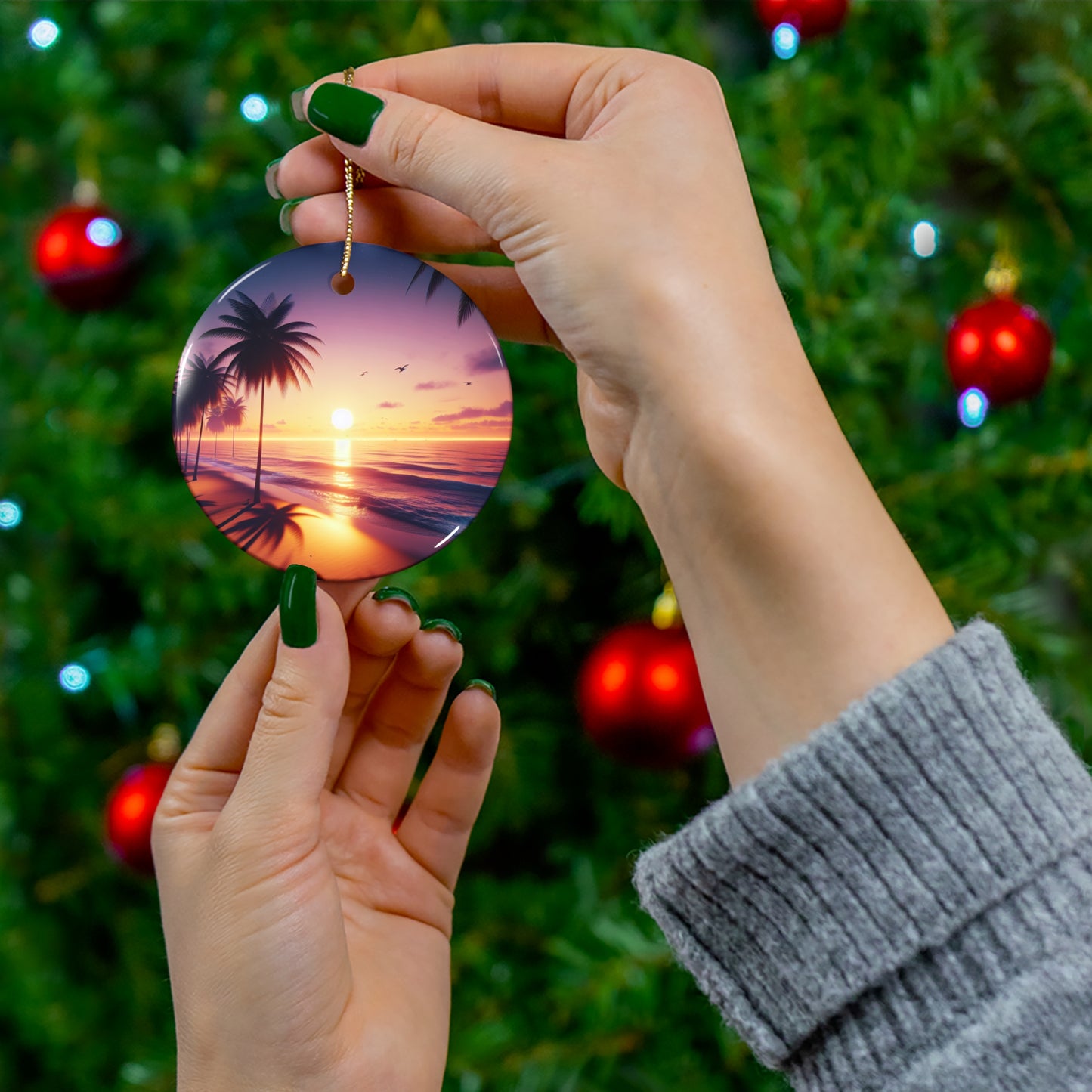Ceramic Ornament - Tropical Sunset