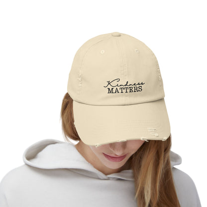 Unisex Distressed Cap - Kindness Matters Vintage Hat