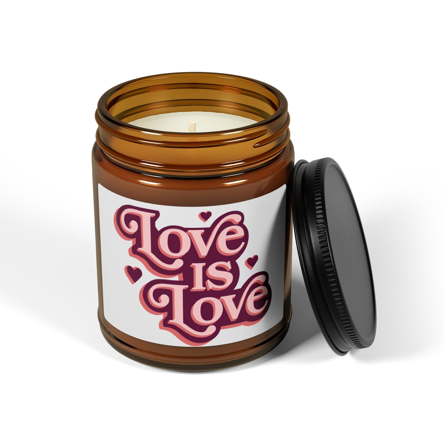 Love is Love Scented Candle | Romantic Gift, Home Decor, Self-Care, Wedding Favor, LGBTQ+ Support - Valentines Day