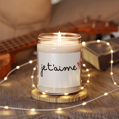 Scented Soy Candle - "Jet'aime" 9oz Gift for Loved Ones