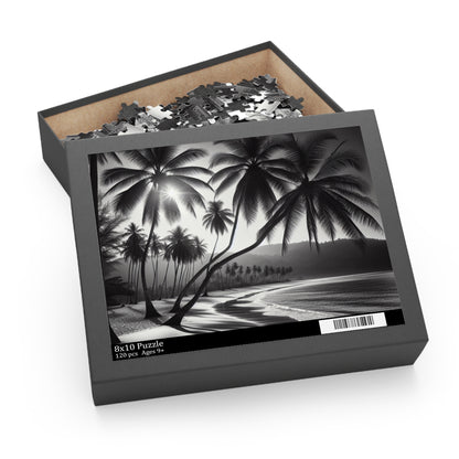 Puzzle - 120 Piece | Beach with Palm Trees