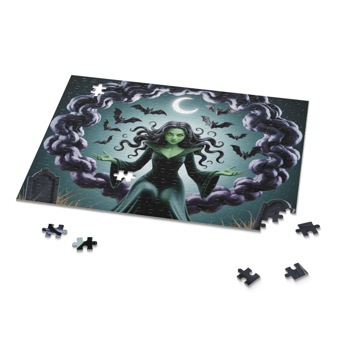 Halloween Themed Puzzle for Spooky Fun, Witchy Decor, Family Game Night, Puzzle Lovers, 120-500 Pieces