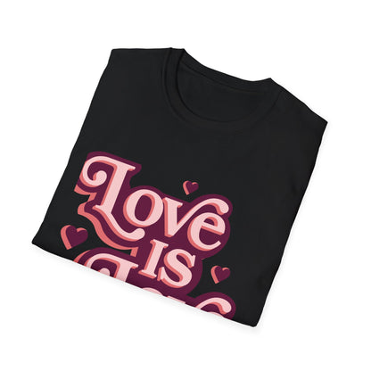 Love is Love Unisex Softstyle T-Shirt, Pride Apparel, LGBTQ+ Gift, Casual Wear, Heartfelt Statement Tee, Everyday Comfort Shirt
