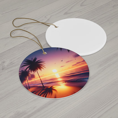 Ceramic Ornament - Tropical Sunset