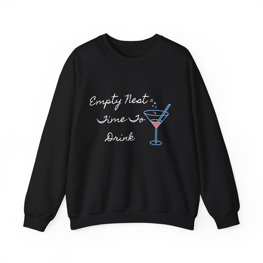 Crewneck Sweatshirt for Empty Nester, Retro Cocktail D,rink Lovers